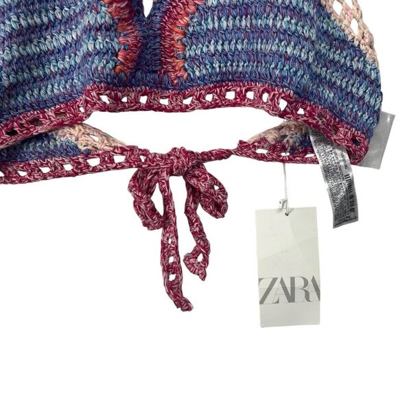 NEW! Nwt Large Zara Crochet Halter Top festival top - Picture 3 of 10